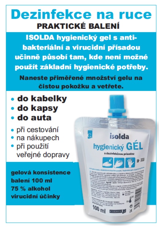 Alkoholový gel s dezinfekčními účinky ISOLDA 100 ml